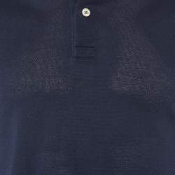 Pre Owned Gucci Navy Blue Cotton Pique Polo T-Shirt XS