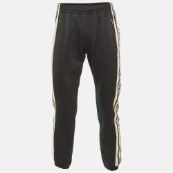 Pre Owned Gucci Black Jersey GG Tape Jogger Pants XS