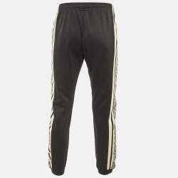 Pre Owned Gucci Black Jersey GG Tape Jogger Pants XS