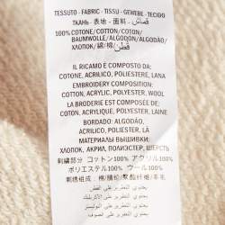 Pre Owned Gucci Cream Leopard Applique Cotton Knit Sweatshirt XL