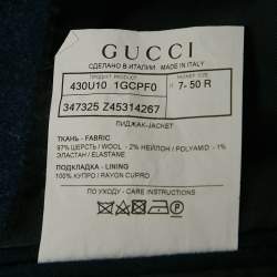 Pre Owned Gucci Blue Wool Felt Regular Fit Blazer L
