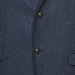 Pre Owned Gucci Blue Wool Felt Regular Fit Blazer L