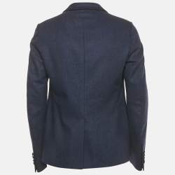 Pre Owned Gucci Blue Wool Felt Regular Fit Blazer L