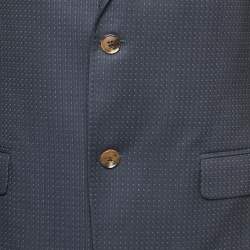 Pre Owned Gucci Navy Blue Wool Single Breasted Blazer L