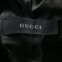 Pre Owned Gucci Burgundy Velvet Single Breasted Blazer L