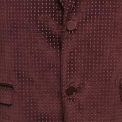 Pre Owned Gucci Burgundy Velvet Single Breasted Blazer L