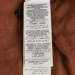 Pre Owned تي شيرت بلا أكمام جيرسي مزين بني غوتشي وتابر دان مقاس صغير جدًا - إكس سمول