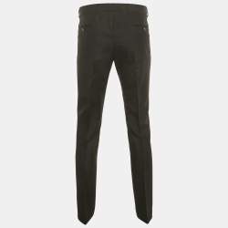 Pre Owned Gucci Black Wool Regular Trousers  L