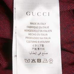 Pre Owned Gucci Navy Blue GG Jacquard Cotton Knit Zip-Up Jacket S