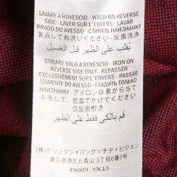 Pre Owned Gucci Navy Blue GG Jacquard Cotton Knit Zip-Up Jacket S