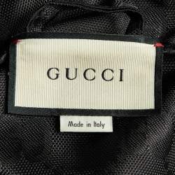 Pre Owned Gucci Black GG Supreme Monogram Nylon Jacquard Zip-Up Hooded Jacket XXXL