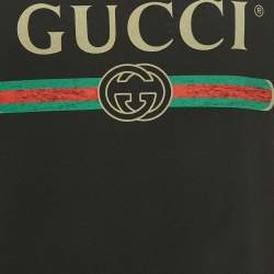 مملوكة مسبقًا Gucci Black GG Web Print Cotton Crewneck T-Shirt S