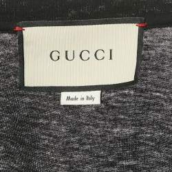 مملوكة مسبقًا Gucci Black GG Web Print Cotton Crewneck T-Shirt S