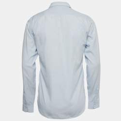 Pre Owned Gucci Blue Cotton Long Sleeve Skinny Shirt M