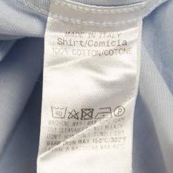 Pre Owned Gucci Blue Cotton Long Sleeve Skinny Shirt M