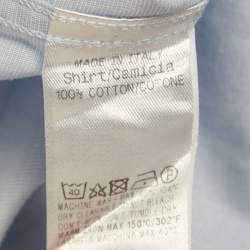 Pre Owned Gucci Blue Cotton Long Sleeve Skinny Shirt M