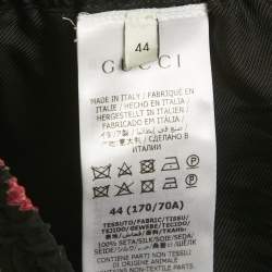 Pre Owned Gucci Black Floral Print Silk Shorts M