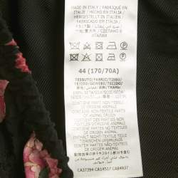 Pre Owned Gucci Black Floral Print Silk Shorts M