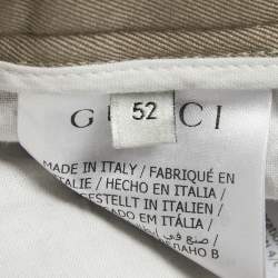 Pre Owned Gucci Beige Gabardine Trousers XL
