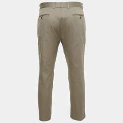 Pre Owned Gucci Beige Gabardine Trousers XL