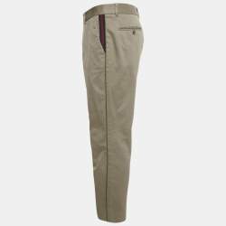 Pre Owned Gucci Beige Gabardine Trousers XL