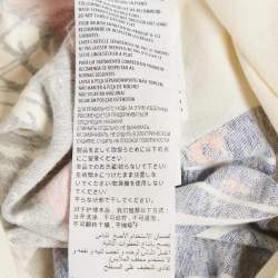 Pre Owned Gucci Cream Tiger Print Jersey Web Trim T-Shirt S