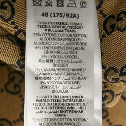 Pre Owned Gucci Ivory Maxi GG Denim Button Front Jacket M