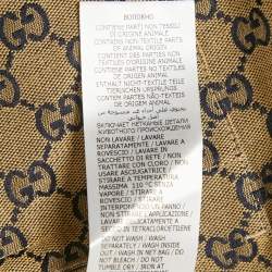 Pre Owned Gucci Ivory Maxi GG Denim Button Front Jacket M