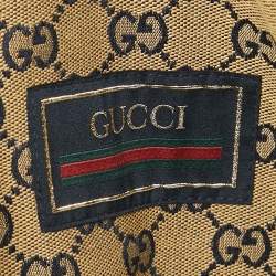 Pre Owned Gucci Ivory Maxi GG Denim Button Front Jacket M