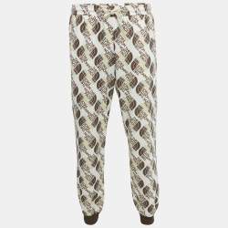 Pre Owned Gucci x The North Face Logo Print Cotton Blend Knit Lounge Pants L