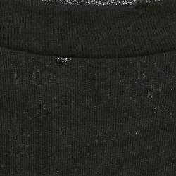 مملوكة مسبقًا تي شيرت غوتشي لوفوغلي بار أمور أسود طباعة نمر قطن ممزق مقاس صغير جدًا (إكس سمول)