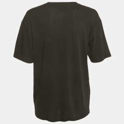 مملوكة مسبقًا تي شيرت غوتشي لوفوغلي بار أمور أسود طباعة نمر قطن ممزق مقاس صغير جدًا (إكس سمول)