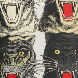 Pre Owned Gucci White Tiger Head Print Cotton T-Shirt S