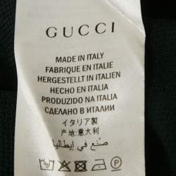 Pre Owned Gucci Black Contrast Trim Cotton Polo T-Shirt M