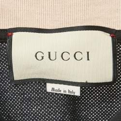 Pre Owned Gucci Black Contrast Trim Cotton Polo T-Shirt M