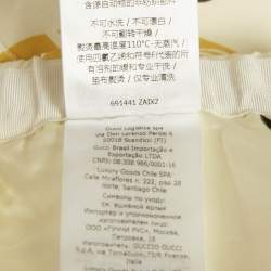 Pre Owned Gucci x Adidas Cream/Yellow Monogram Print Viscose Shorts S