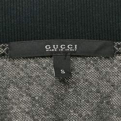 Pre Owned Gucci Navy Blue Icon Diamante Monogram Cotton Polo T-Shirt S