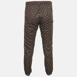 Pre Owned Gucci Multicolor GG Print Jersey Web Stripe Detail Track Pants  S