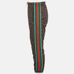 Pre Owned Gucci Multicolor GG Print Jersey Web Stripe Detail Track Pants  S