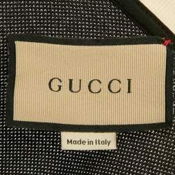 Pre Owned Gucci Black Pique Web Collar Polo T-Shirt M