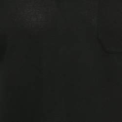 Pre Owned Gucci Black Pique Web Collar Polo T-Shirt M