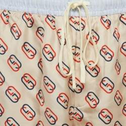 Pre Owned Gucci Multicolor GG Print Silk Shorts M