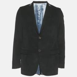 Pre Owned Gucci Black Bee Embroidered Corduroy Single Breasted Blazer L