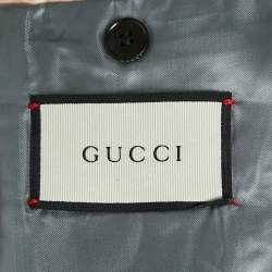 Pre Owned Gucci Green Snake Embroidered Crepe Wool Single Breasted Blazer M