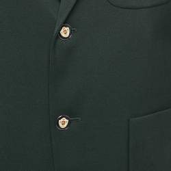 Pre Owned Gucci Green Snake Embroidered Crepe Wool Single Breasted Blazer M