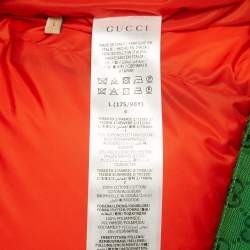 Pre Owned The North Face x Gucci Green logo Pattern Gillet Down Jacket L