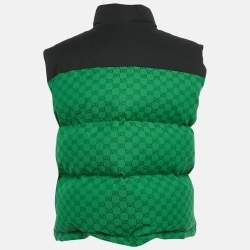 Pre Owned The North Face x Gucci Green logo Pattern Gillet Down Jacket L
