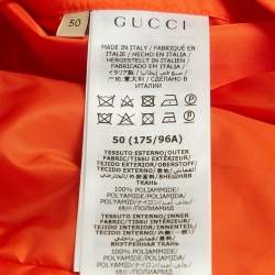 Pre Owned جاكيت غوتشي بلوزون نايلون أخضر/برتقالي GG مقاس كبير (لارج)