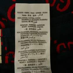 Pre Owned Gucci Navy Blue/Red GG Jacquard Knit Joggers L