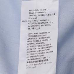 مملوكة مسبقًا قميص غوتشي "دوك" بيّاقة مطرزة ثعبان قطن أزرق مقاس متوسط (ميديوم)